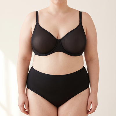 Stavella Airy Mesh Bra in black, front view