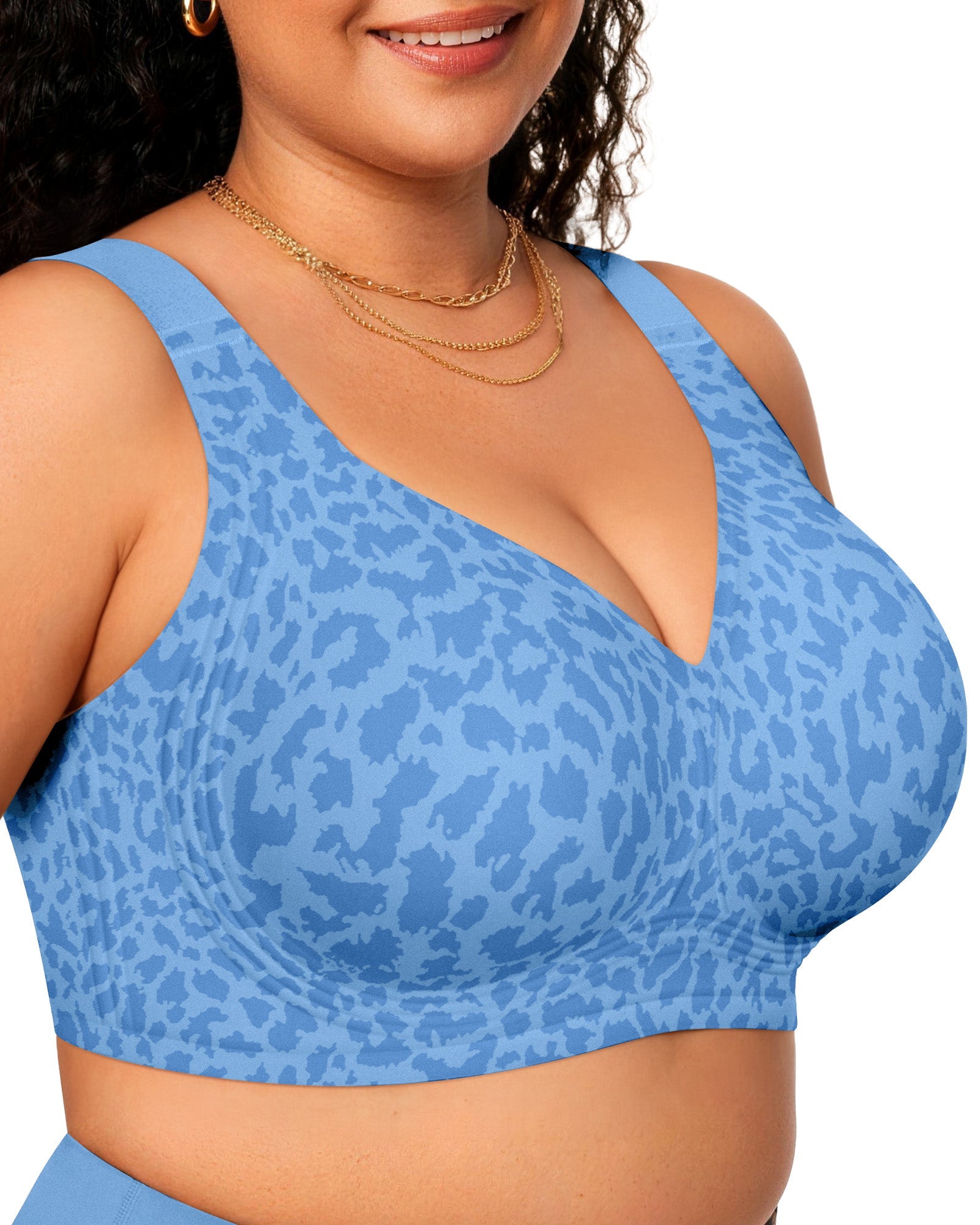 Stavella 360 Jelly Support Bra — Sky Blue Leopard