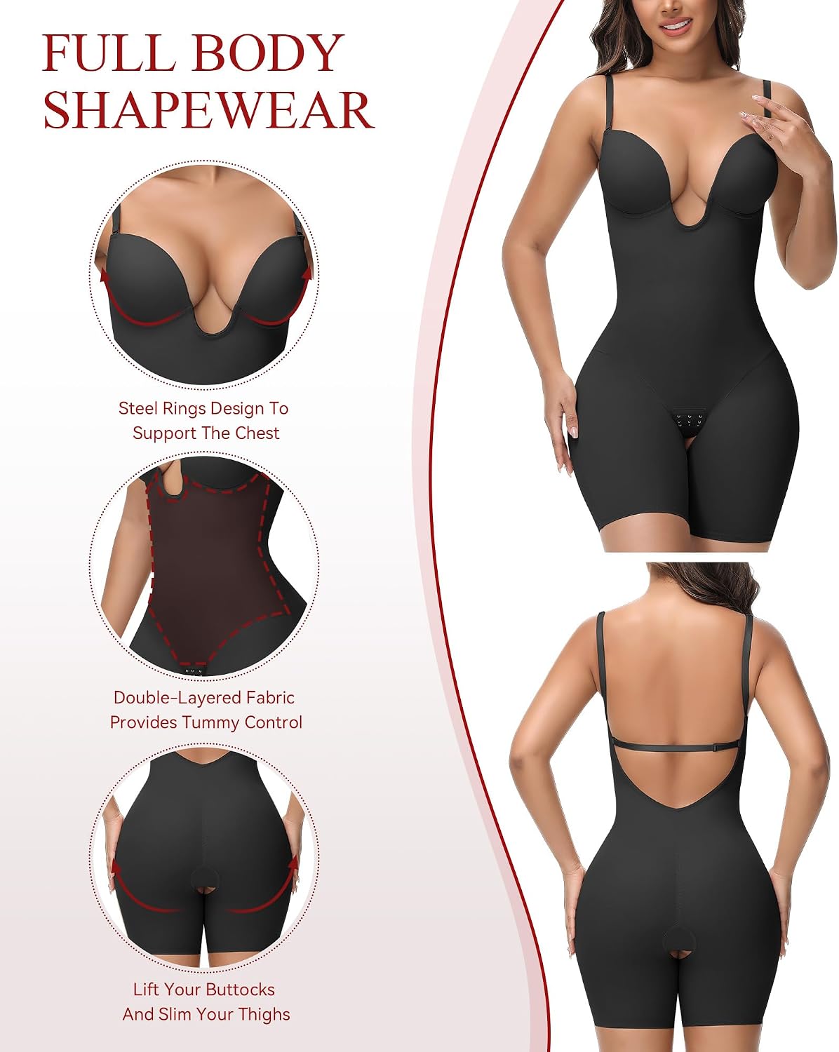 Stavella Backless Plunge Bodysuit — view 2