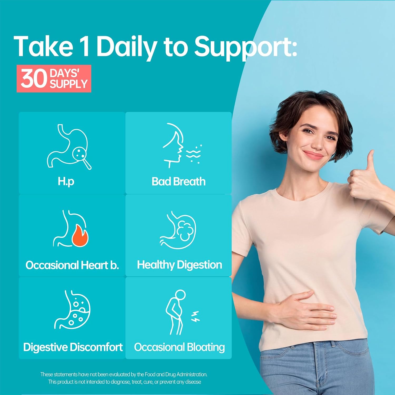 2 One capsule daily supports digestion and stomach comfort