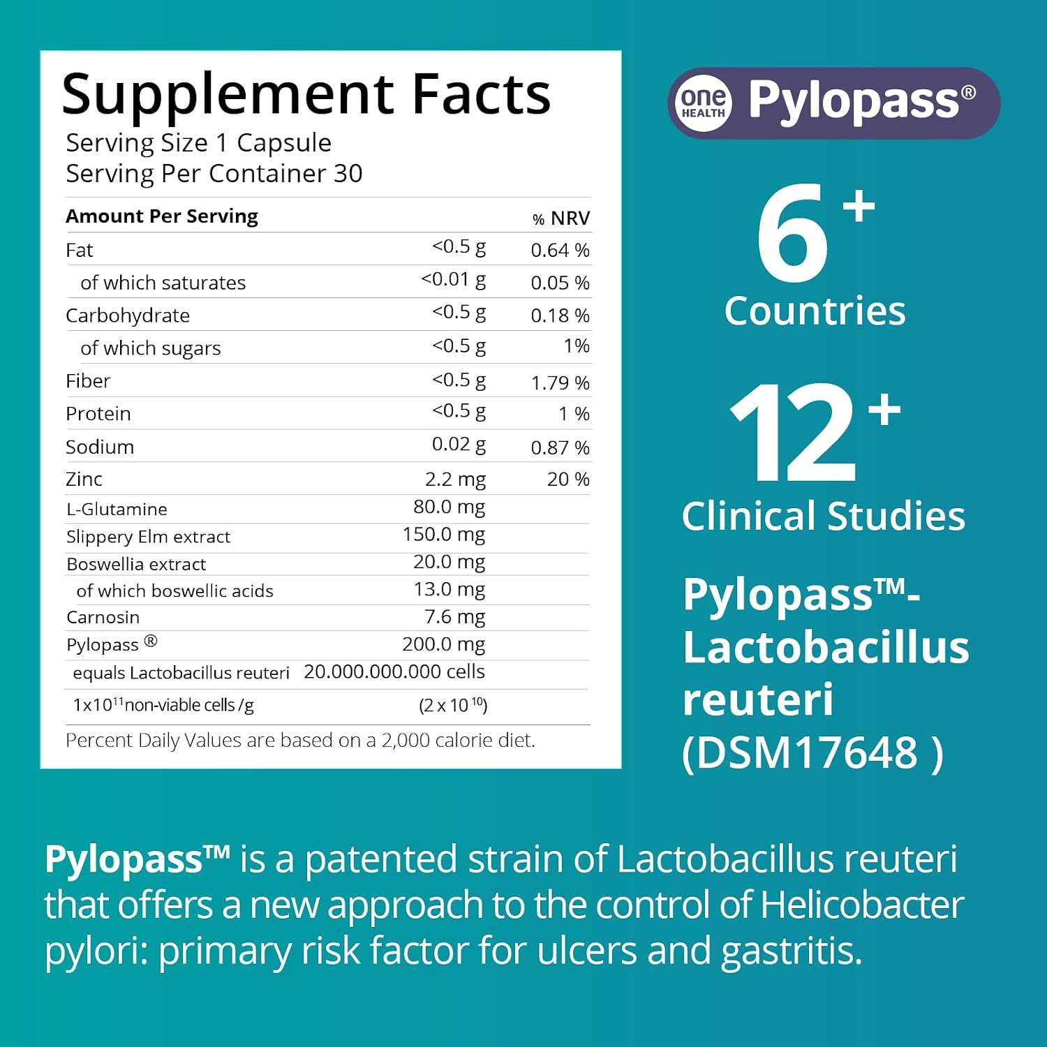 4 Supplement facts panel, 1 capsule per serving, 30 servings