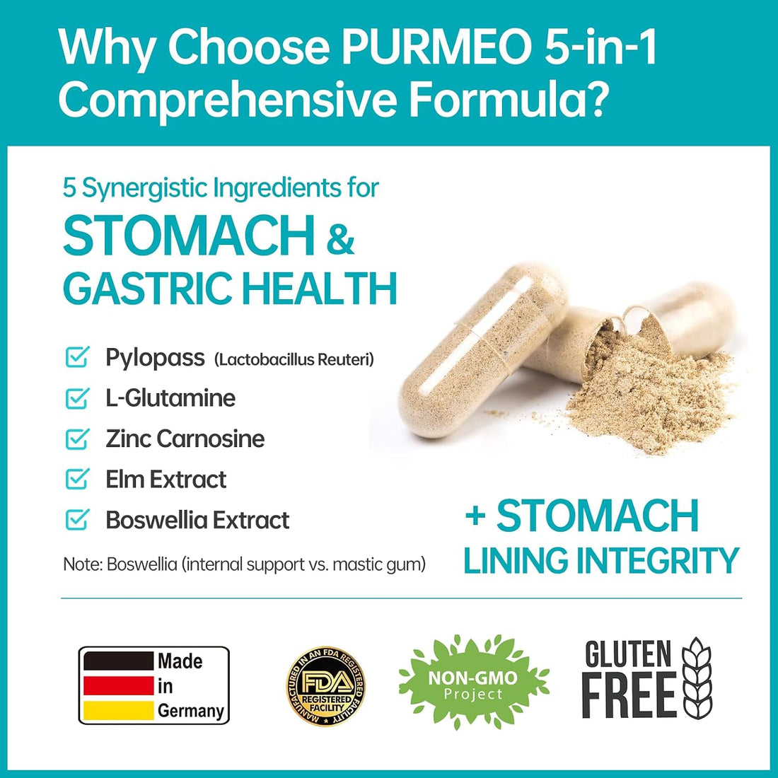 2 One capsule daily supports digestion and stomach comfort