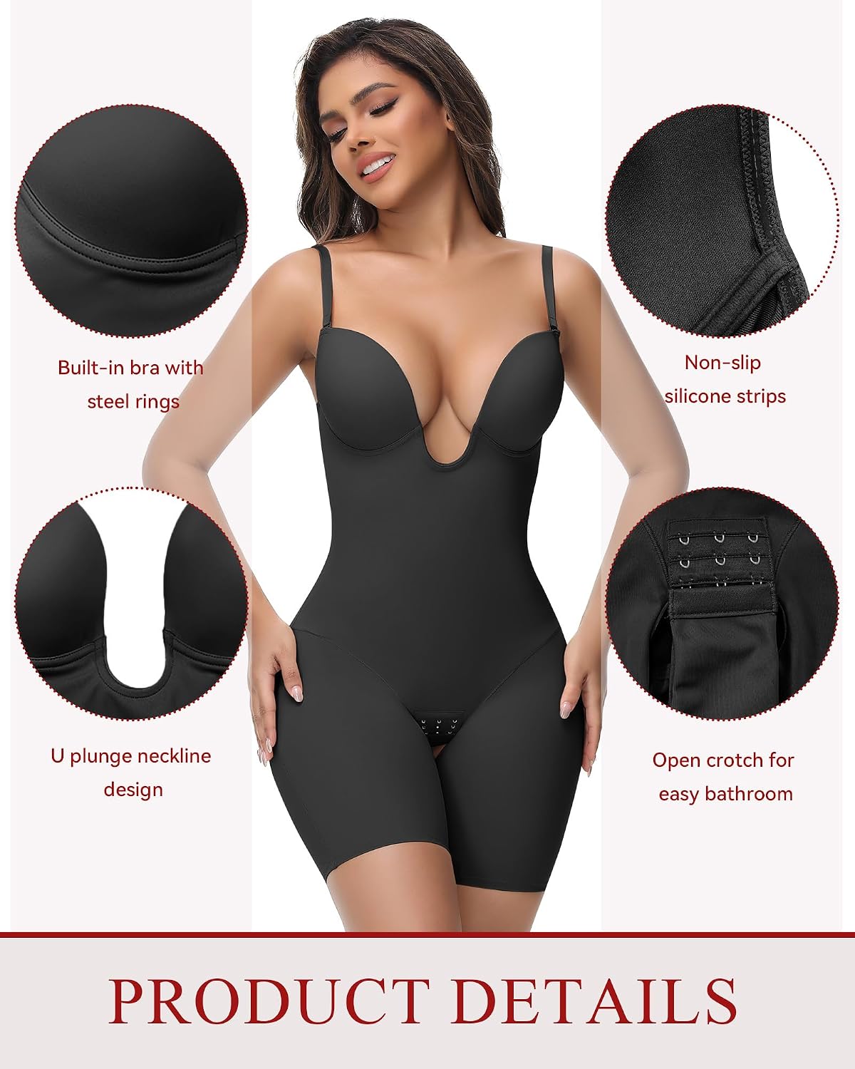 Stavella Backless Plunge Bodysuit — view 4