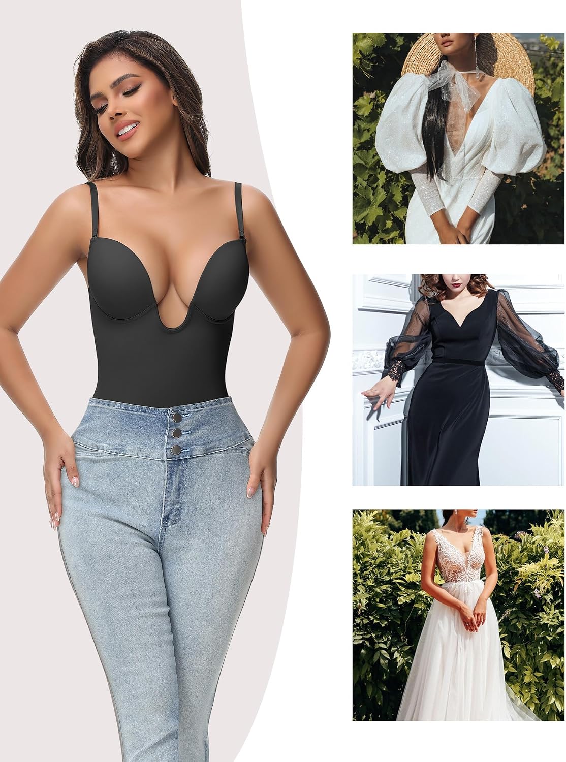 Stavella Backless Plunge Bodysuit — view 5